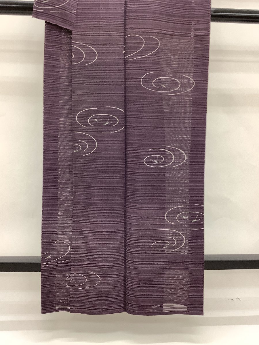 きものcocon★小紋★絽/夏着物/単衣/身丈162/裄68/正絹/紫系【4-27-3K-1262-i】 絽 小紋単衣 夏着物 [夏きもの] 小紋着物単品ダスティカラー 特選絽江戸小紋