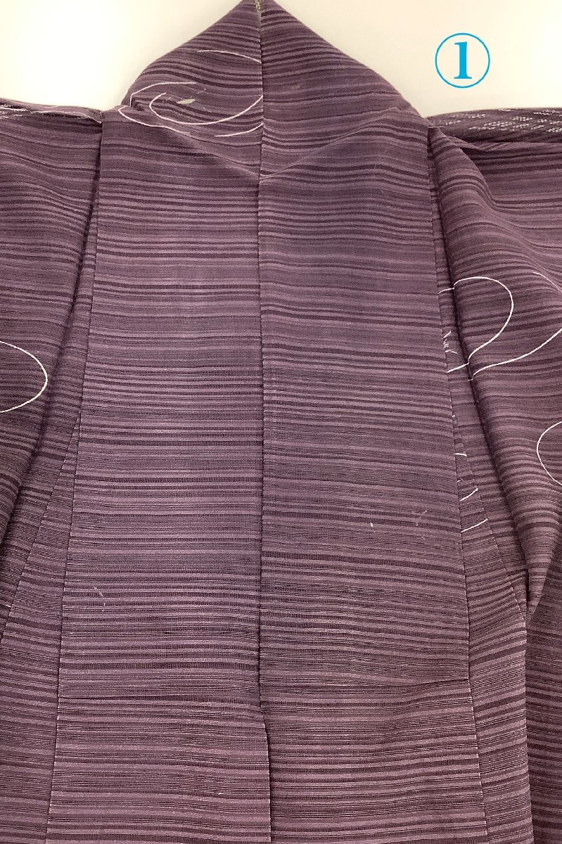 きものcocon★小紋★絽/夏着物/単衣/身丈162/裄68/正絹/紫系【4-27-3K-1262-i】 絽 小紋単衣 夏着物 [夏きもの] 小紋着物単品ダスティカラー 特選絽江戸小紋