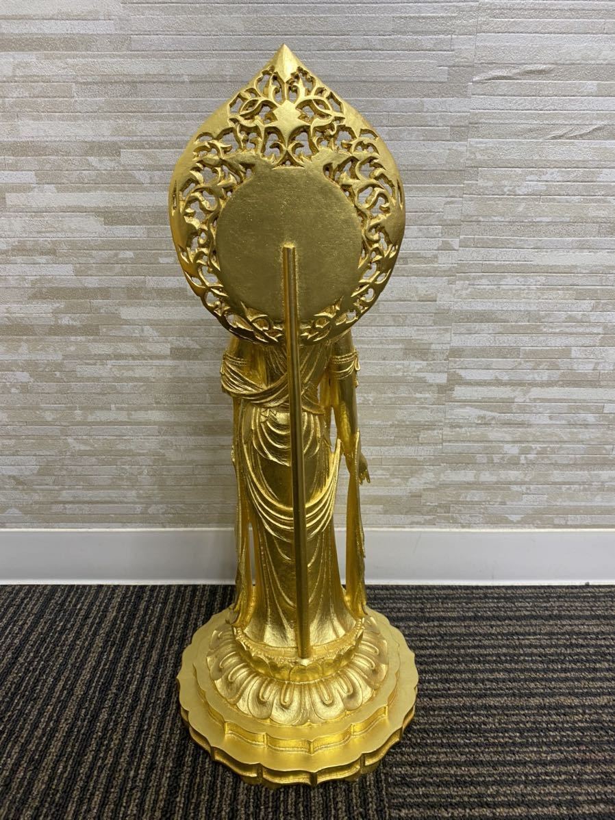 大仏師 【松久宗琳】作 貴重【瑠璃観音菩薩像】5.4kg 木箱付