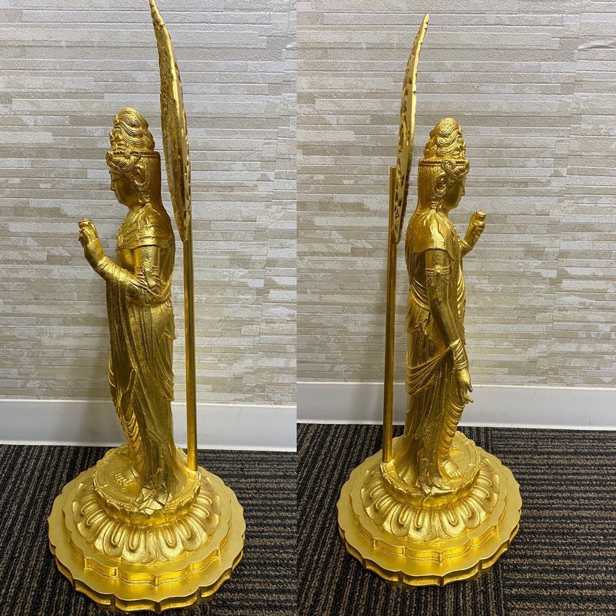 大仏師 【松久宗琳】作 貴重【瑠璃観音菩薩像】5.4kg 木箱付