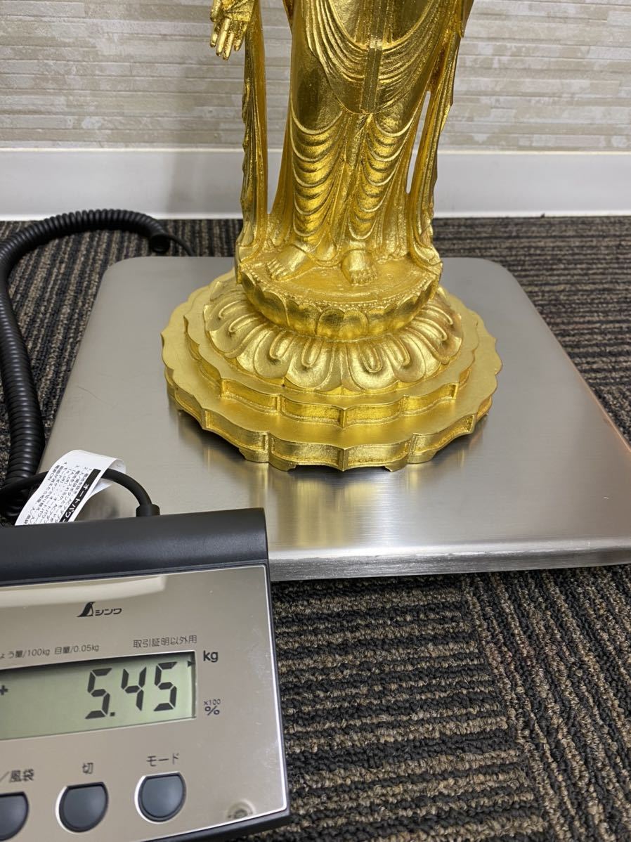 大仏師 【松久宗琳】作 貴重【瑠璃観音菩薩像】5.4kg 木箱付