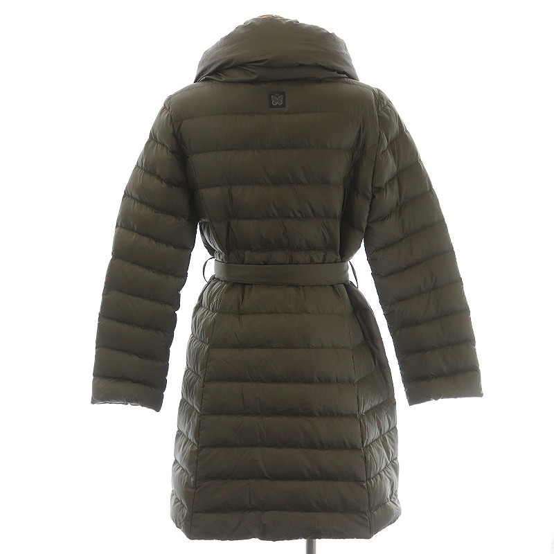 マックスマーラ ウィークエンドライン MAX MARA WEEKEND LINE ダウンコート ロング丈 ベルト イタリア製 38 S カーキ WEEKEND マックスマーラ MAX ノーカラーコート ウィークエンドマックスマーラ タグ付き