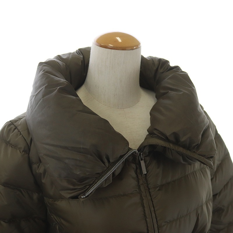 マックスマーラ ウィークエンドライン MAX MARA WEEKEND LINE ダウンコート ロング丈 ベルト イタリア製 38 S カーキ WEEKEND マックスマーラ MAX ノーカラーコート ウィークエンドマックスマーラ タグ付き