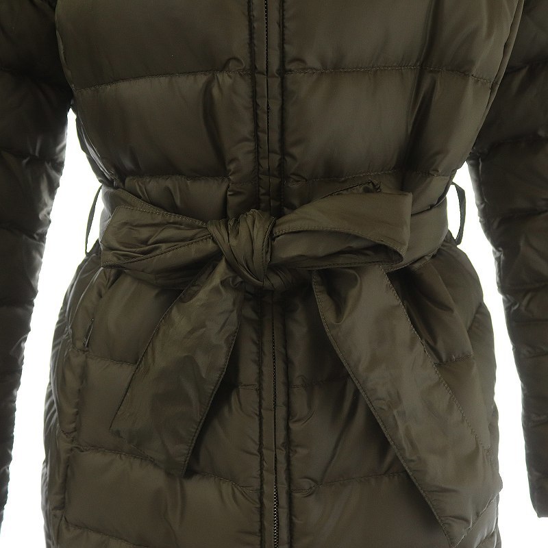 マックスマーラ ウィークエンドライン MAX MARA WEEKEND LINE ダウンコート ロング丈 ベルト イタリア製 38 S カーキ WEEKEND マックスマーラ MAX ノーカラーコート ウィークエンドマックスマーラ タグ付き