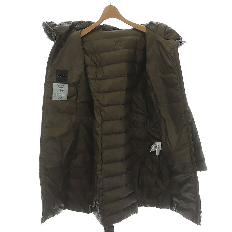マックスマーラ ウィークエンドライン MAX MARA WEEKEND LINE ダウンコート ロング丈 ベルト イタリア製 38 S カーキ WEEKEND マックスマーラ MAX ノーカラーコート ウィークエンドマックスマーラ タグ付き