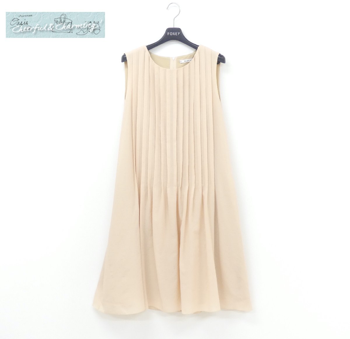 SALE，品質保証 DAISY LIN/FOXEY ドレス ワンピース チャールストンさらさら 42 ピーチベージュ ポリエステル プリーツデザイン '20年OL限定 06250(ワンピース)｜売買されたオークション情報、yahooの商品情報を 女性用