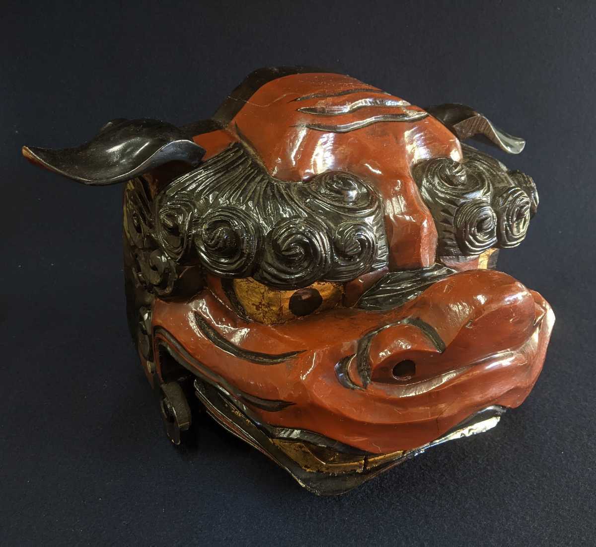 獅子舞 獅子頭 厄除け 置物 木彫り 縁起物 神楽 公式通販 レトロ 