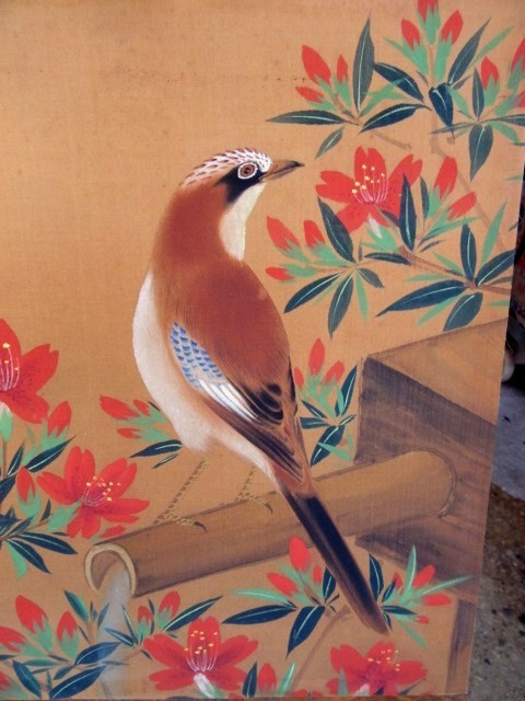 模写 上村松皇 共シール額装 花鳥画 【公式通販】