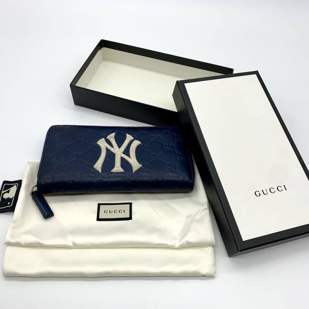 1円~【極美品】GUCCI グッチ ニューヨークヤンキース NY シマ 長財布 