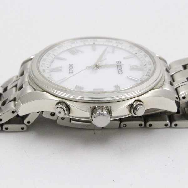 SEIKO セイコー ドルチェ ソーラー電波 メンズ 腕時計 チタン 白文字盤