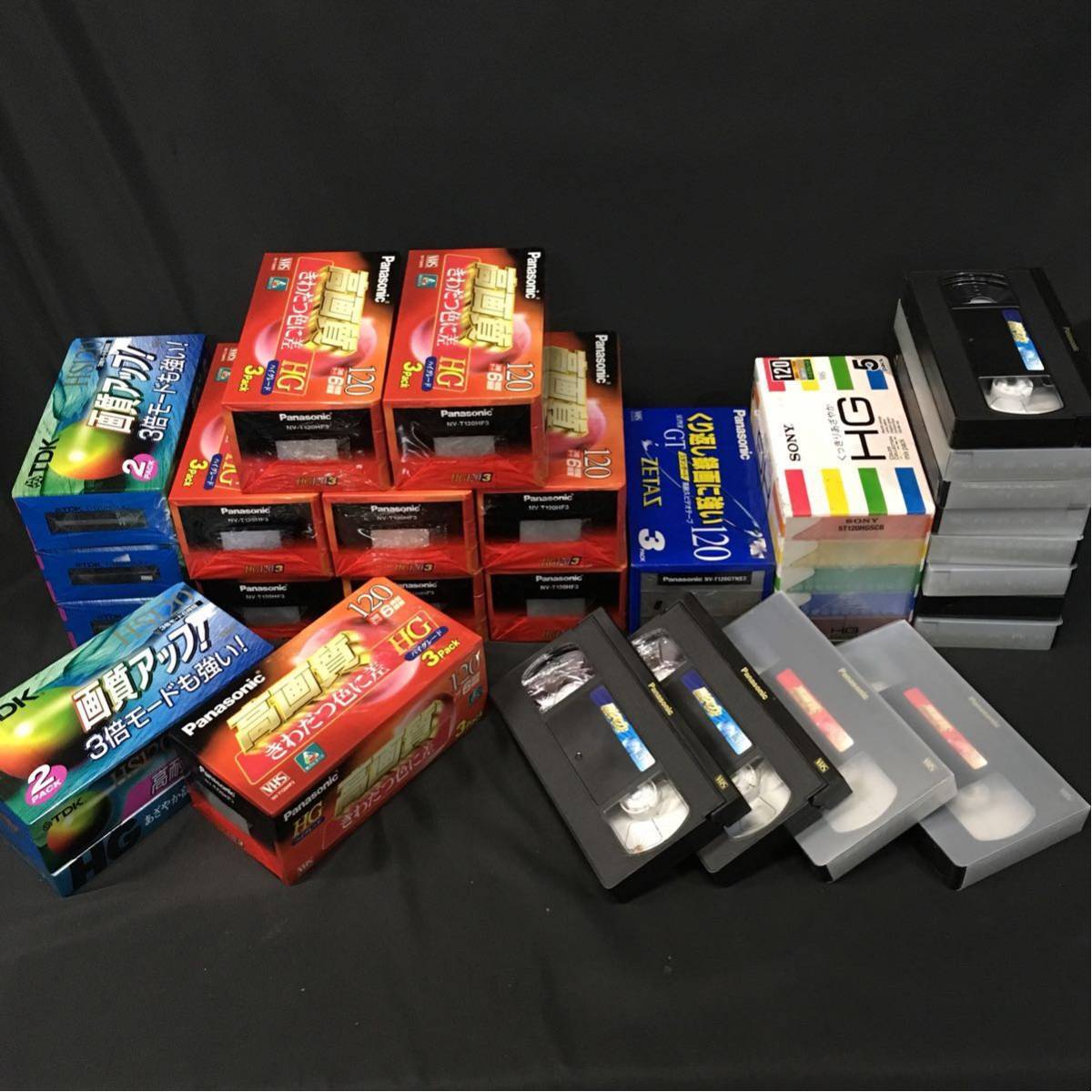 く16) まとめ売り ビデオテープ HGハイグレードテープ Panasonic 38個セット TDK 13個セット SONY 5個セット 未使用 未開封