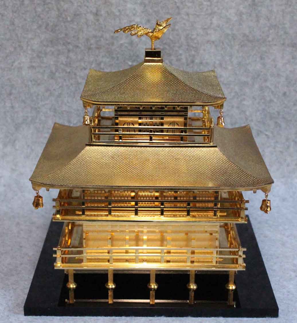 g111] 金閣寺 置物 金色 gold color 鳳凰 Kinkakuji Temple 鹿苑寺