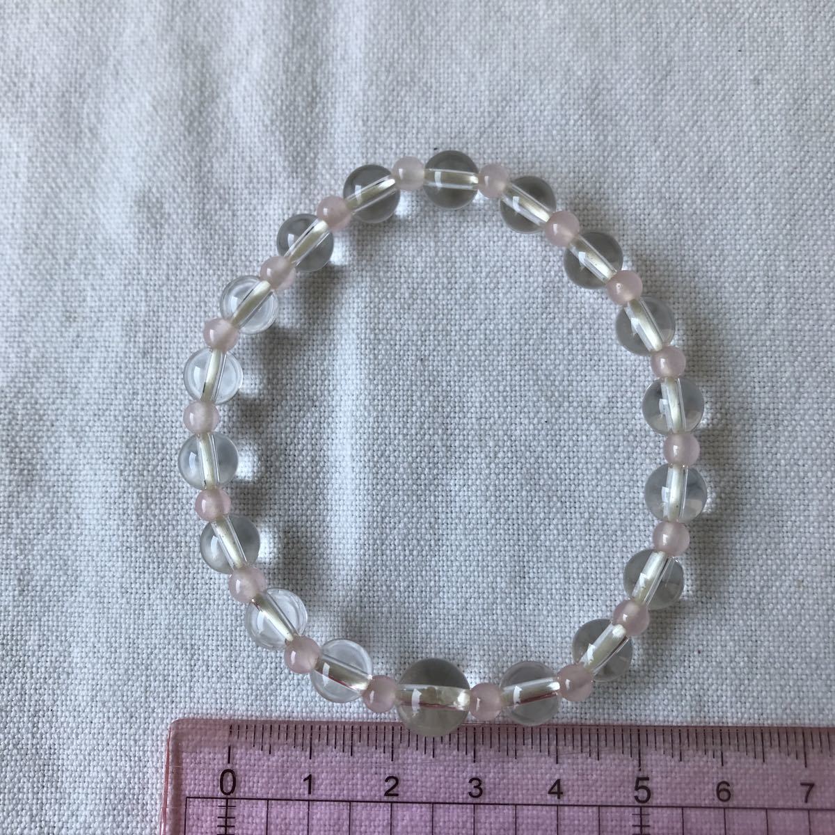 京都安田念珠店で購入 水晶 紅水晶ブレスレット 安田念珠一品(ひとしな)108