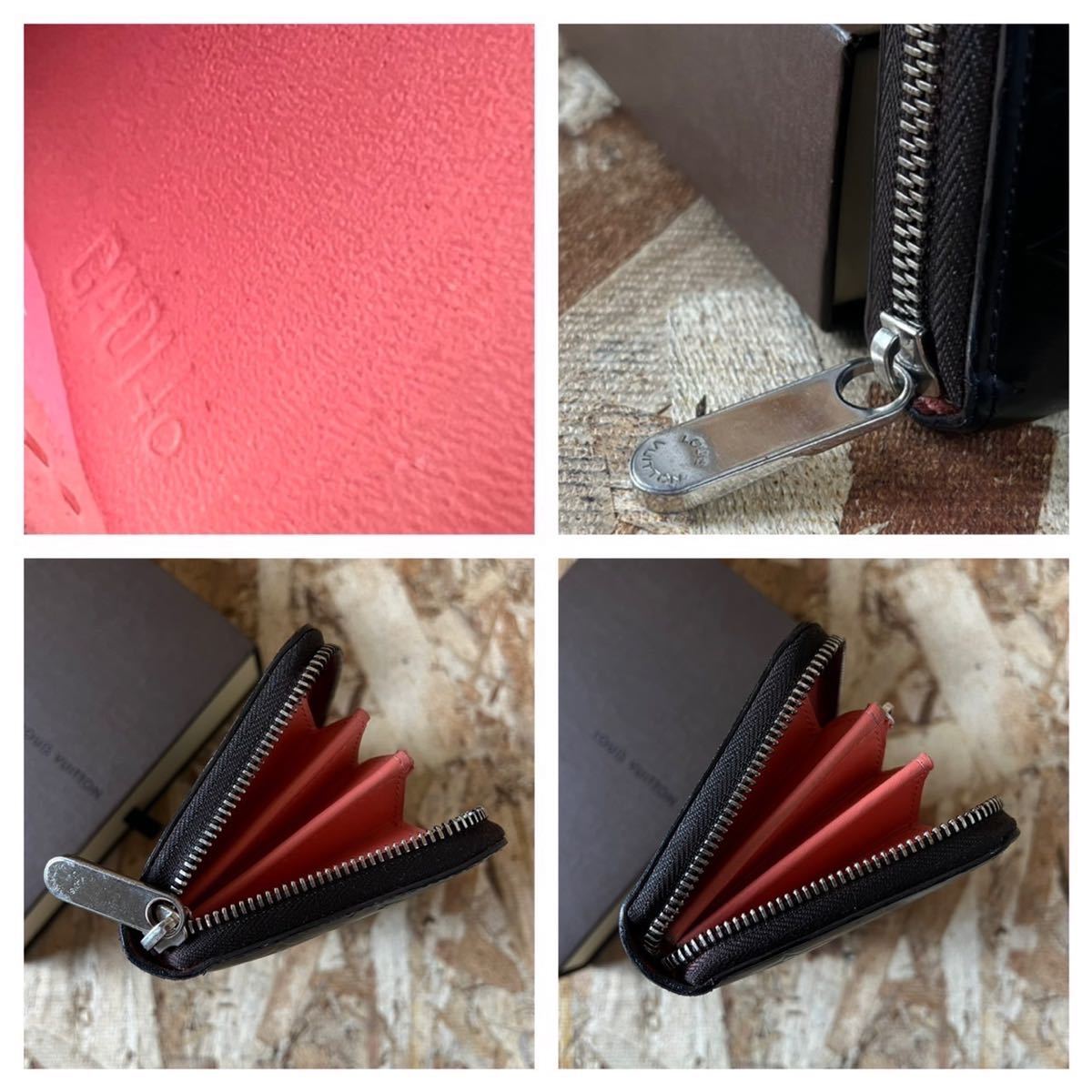 ルイヴィトン 1円★美品★ 黒 ジッピーウォレット ラウンドファスナー　財布 モノグラム 男女 ビトン ヴェルニ　CA0146 マットブラック ルイヴィトン ジッピーウォレット VUITTON 型押し牛革 ノワール ブラック×パープル