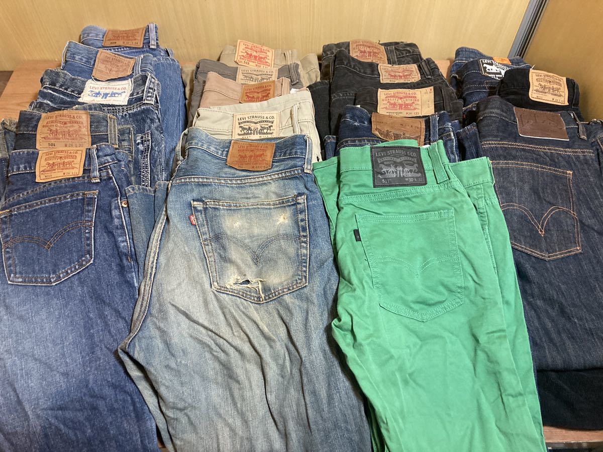 定番，豊富な 全て Levi''s デニムパンツ ジーパン ヴィンテージ カラーパンツ 519 501 508 503 511 533 517 550 など 19本まとめ売り(W32)｜売買されたオークション情報、yahooの商品情報をアーカイブ公開 - オ W32