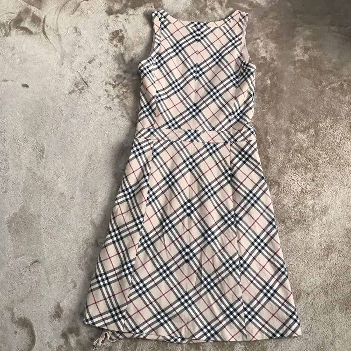 1712【BURBERRY】ノースリーブワンピース ノバチェック ラップスカート