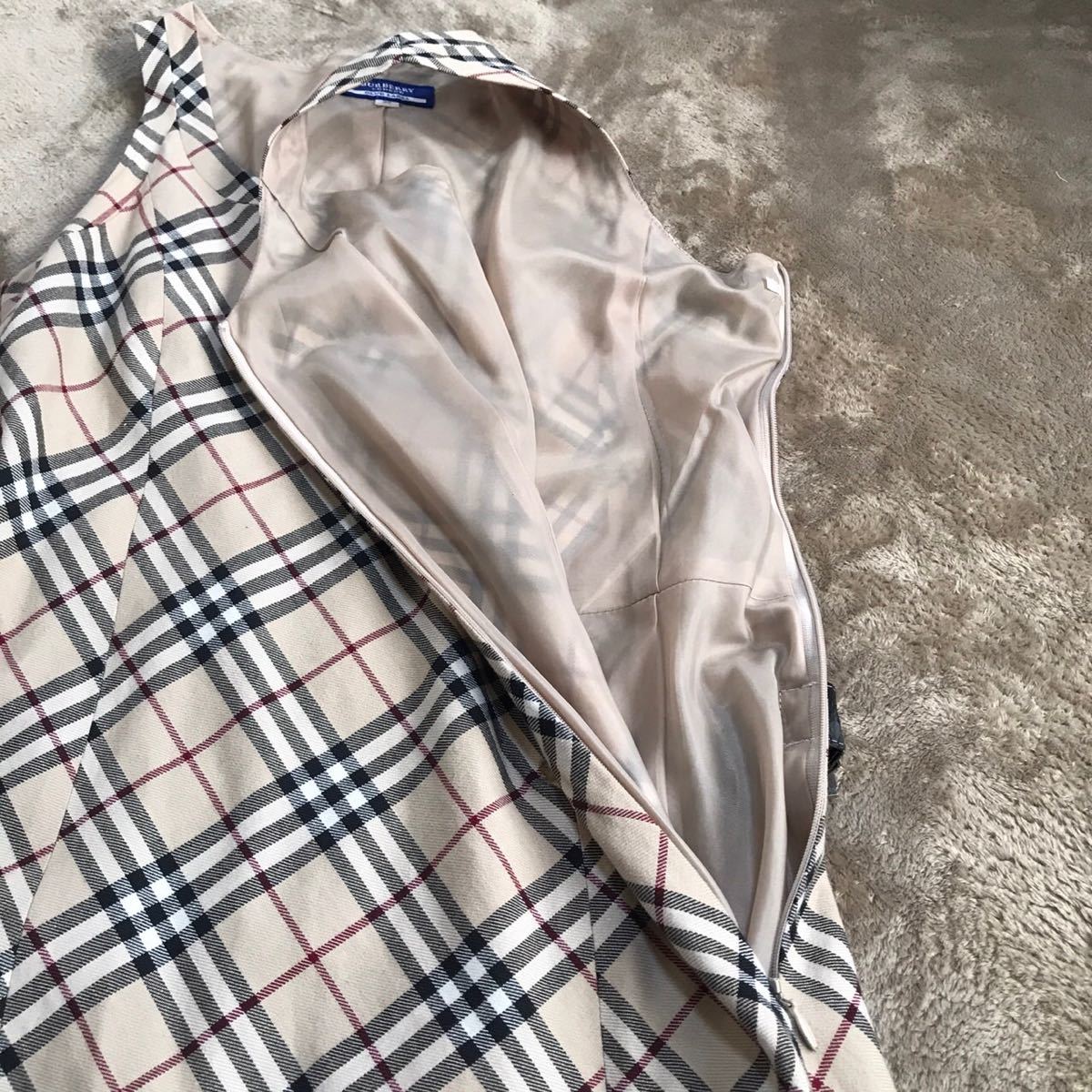 1712【BURBERRY】ノースリーブワンピース ノバチェック ラップスカート