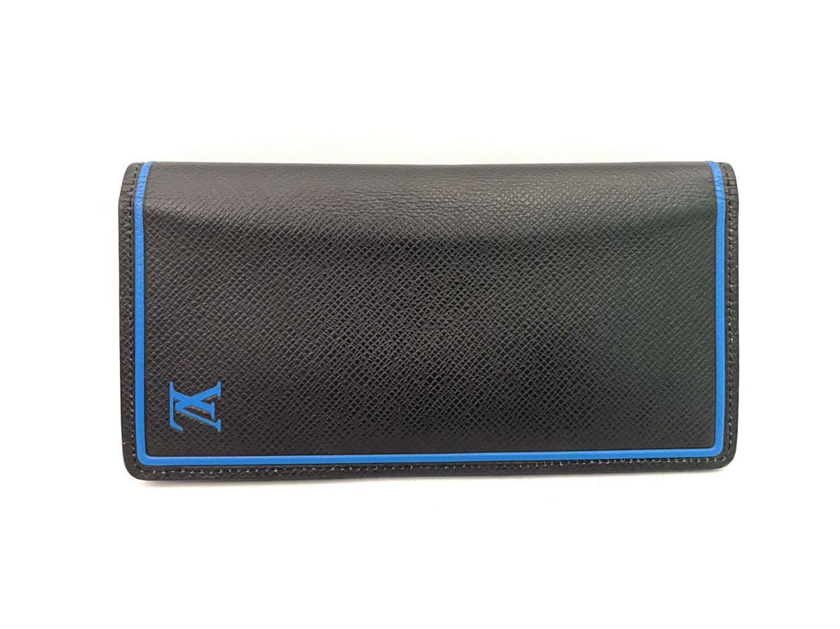 Vuitton Louis 黒×青 長財布 プラザ ポルトフォイユ タイガ 【美品・希少】ルイヴィトン ルイヴィトン ポルトフォイユサラ レディース 長財布 小物