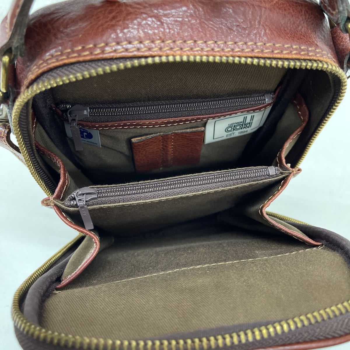 青木鞄 NEVADA LUGGAGE aoki ネバダ 牛革 オールレザー ボディバッグ 