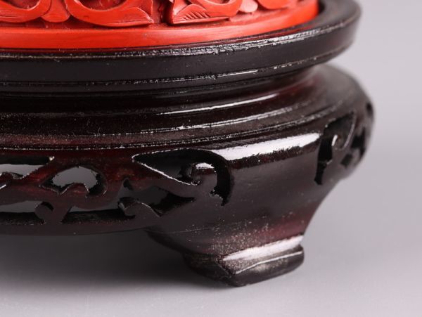 唐木蓋物　M1510 中国古玩 唐物 堆朱 蓋物 細密細工 時代物 極上品 初だし品 【公式通販】