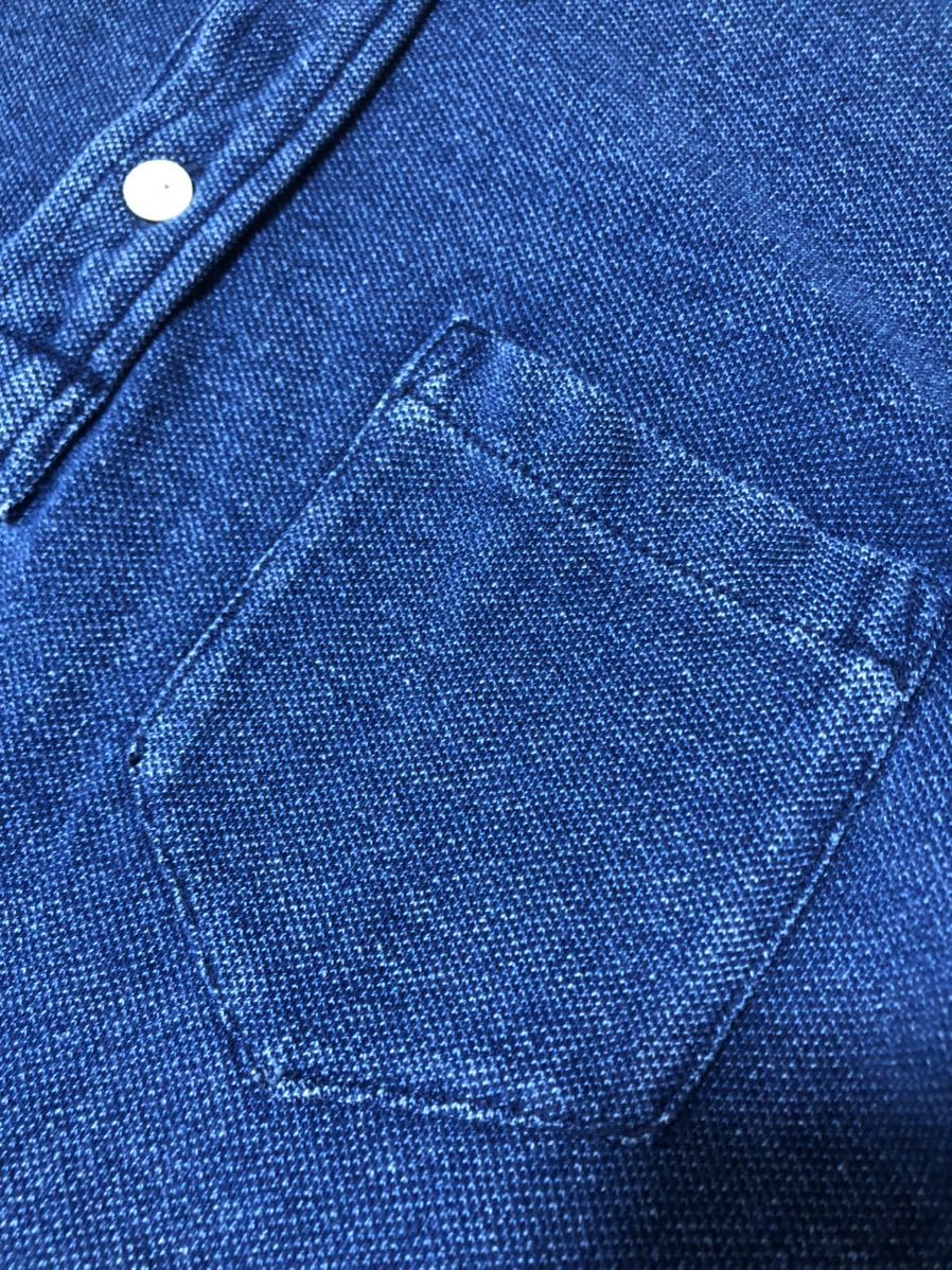 RRL インディゴ染め ポロシャツ M ダブルアールエル 鹿の子 POLO RALPH