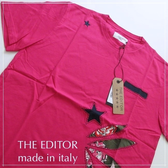  THE EDITOR エディター / イタリア ￥19.800 ボタニカル Tシャツ ショッキングピンク L BARKブランド MADE IN ITALY(柄もの)｜売買されたオークション情報、yahooの商品情報をアーカイブ公開 - オークフ Lサイズ