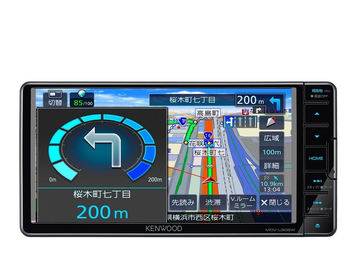 ケンウッド KENWOOD カーナビ 彩速 良好 CD ナビ MDV-D304W MDV-L308W