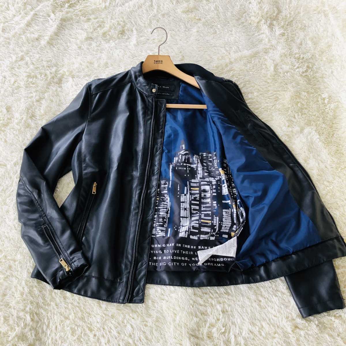 SALE，100%新品 ザラメン モテの呼吸壱の型 ZARA MAN レザージャケット ライダース シングル 黒 ブラック サイズL バイカー オシャレ カッコよさ(Lサイズ)｜売買されたオークション情報、yahooの商品情報をアー Lサイズ