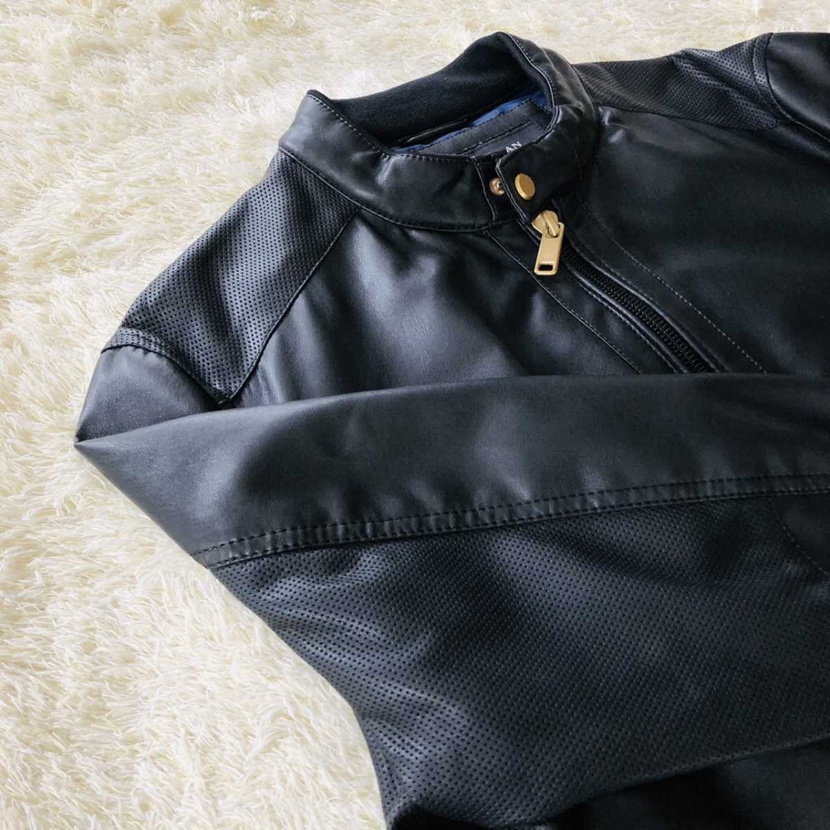 ZARA | - 日本 メンズ (ZARA フェイクレザージャケット フェイクレザー レザージャケット &amp; コート MANザラマン ブラック ZARAの革ジャンってどう？実際に試着して感じた正直レビュー by ☆ドイツ発*ZARA*新作*フェイクレザーボンバージャケット&frasl;RB☆