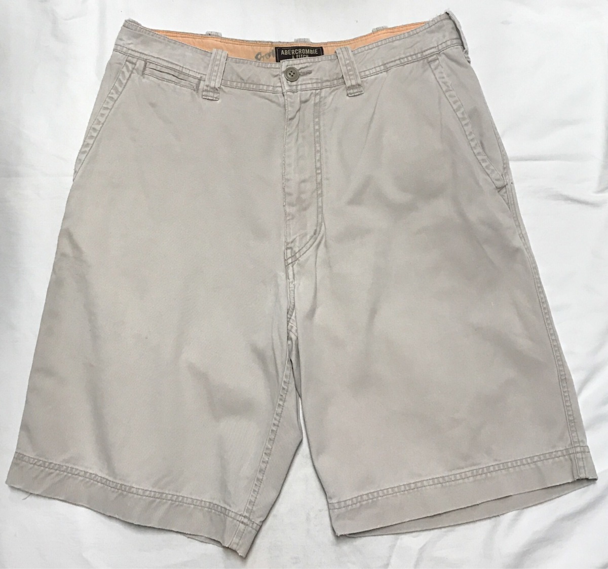 【送料無料】Abercrombie&Fitch アバクロンビー&フィッチ チノショートパンツ W34 ホワイトベージュ メンズ 古着 ショーパン