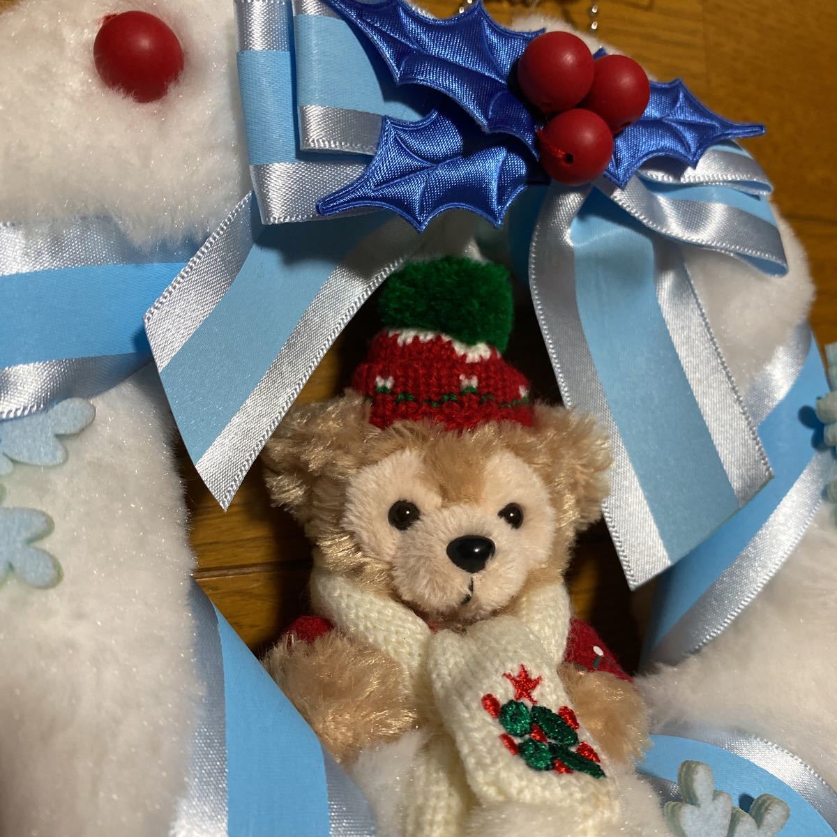 【新品未使用タグ付き】ダッフィー　ぬいぐるみリース　クリスマス 未使用 ディズニーシー クリスマス ダッフィー リース ぬいぐるみ