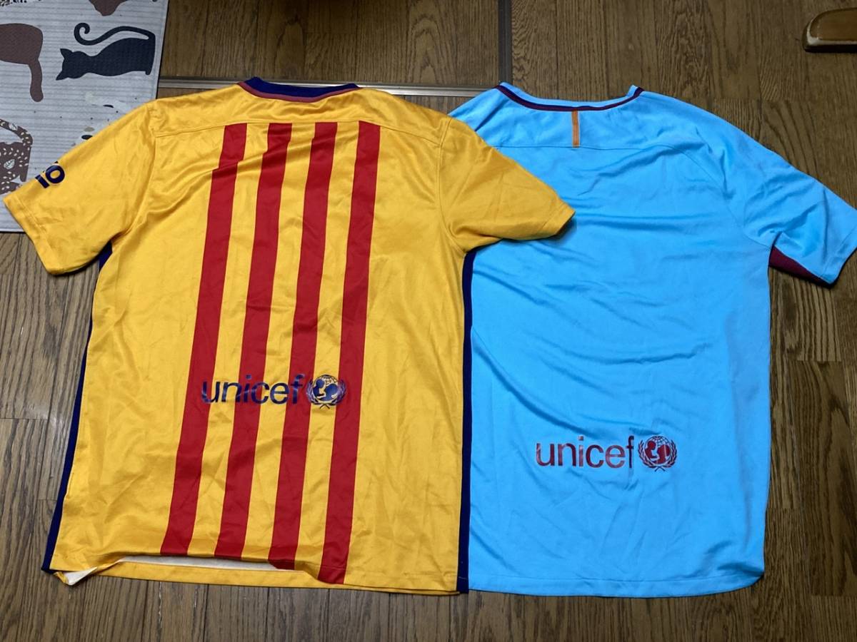 正規品ナイキ製FCバルセロナBARCELONAサード3rdユニフォームLサイズ2着 