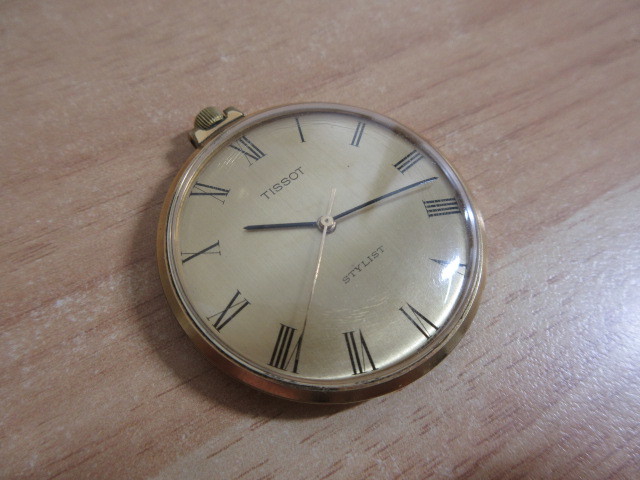 2B3-4「TISSOT STYLIST 懐中時計 手巻き 稼働品」ティソ スタイリスト