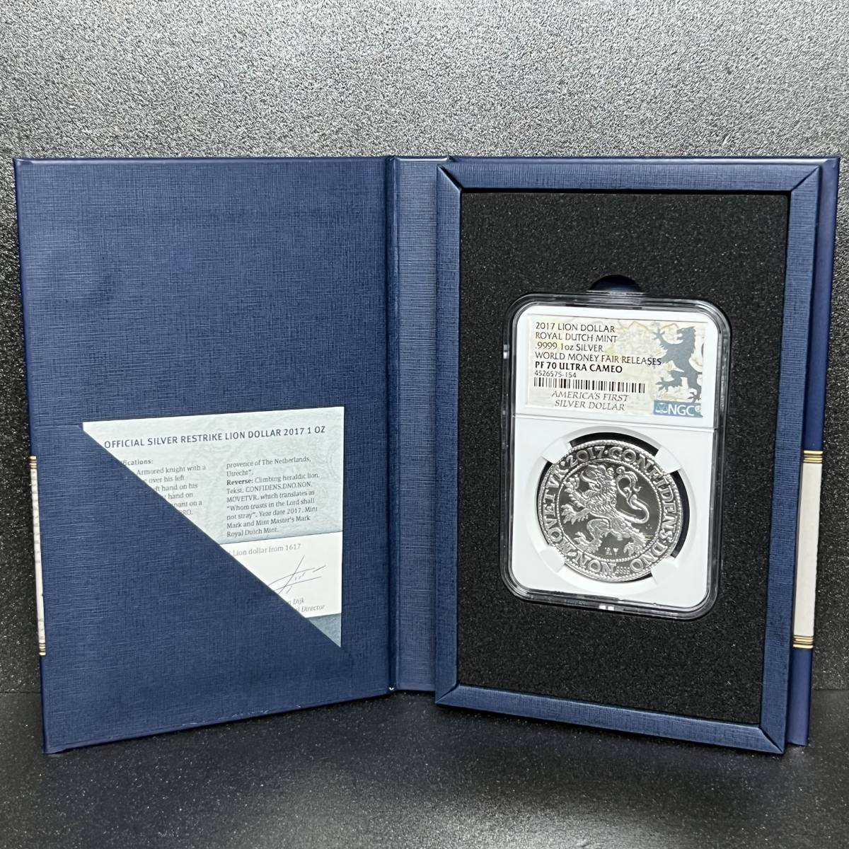 ◇BOX&CoA付◇【最高鑑定】2017年 オランダ ライオンダラー 1oz 銀貨