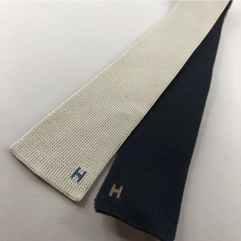極美品　エルメス　ニットタイ 極美品】HERMES ニットタイネクタイ