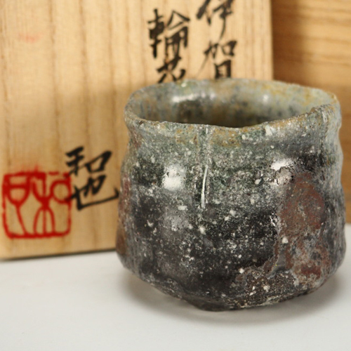風雅】『古谷和也』作 伊賀焼 輪花 ぐい呑み☆共箱 信楽 父:古谷道生