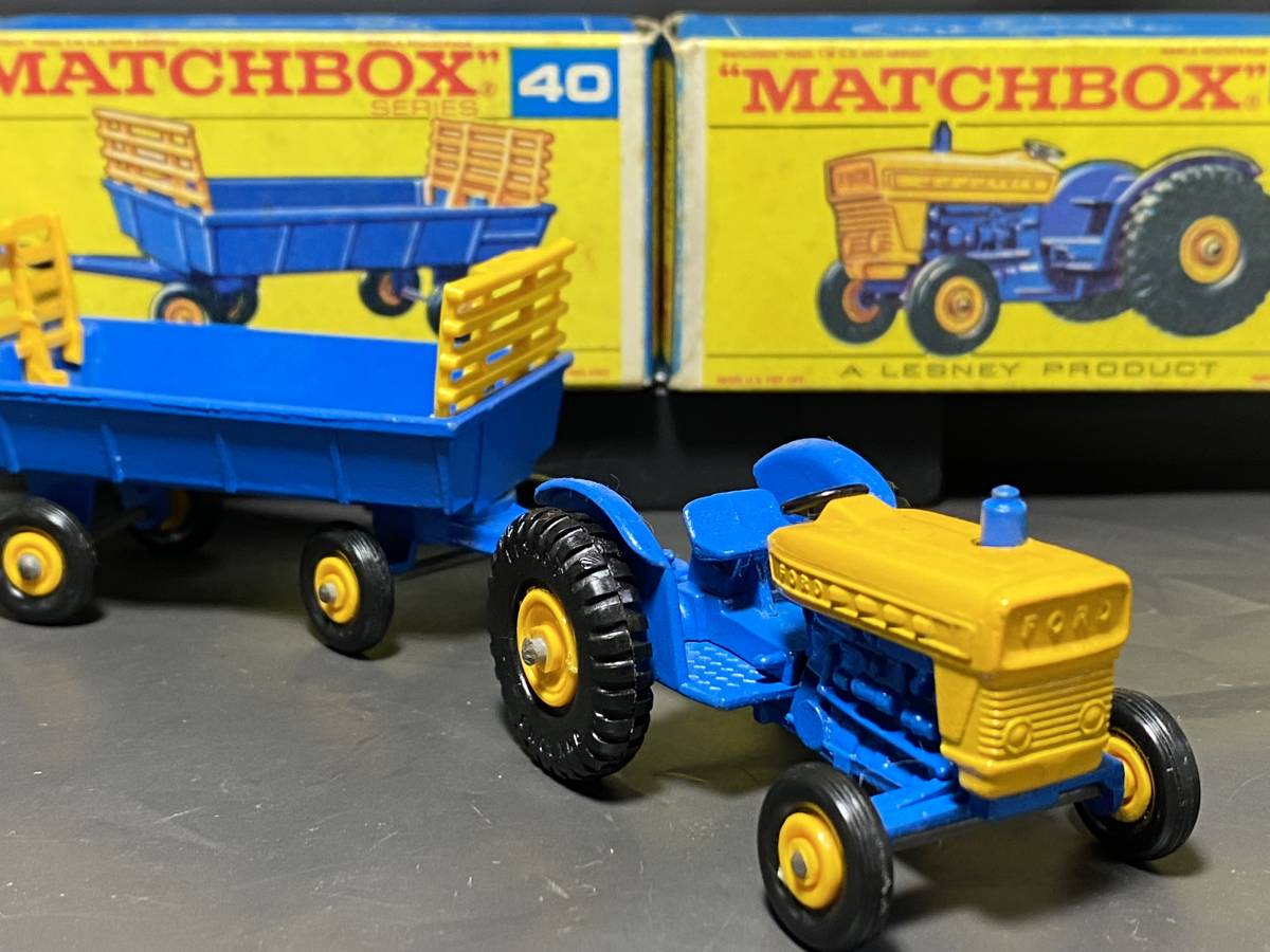 Lesney 2台セット #39c Ford Tractor & #40c Hay Trailer Matchbox