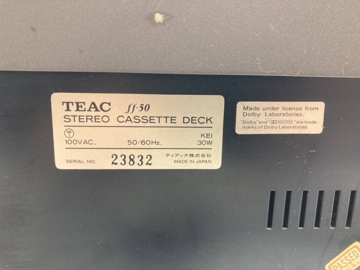 TEAC ff-50 ティアック カセットデッキ｜Yahoo!フリマ（旧PayPay your