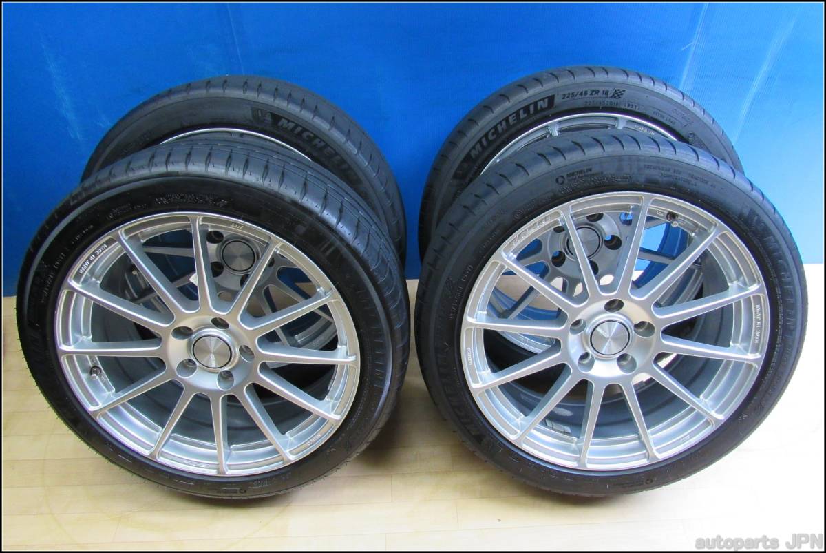 4161☆MICELIN 225/45R18・ENKEI PF03・18×7.5J・ET48・穴5・PCD114.3