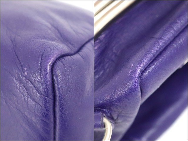 【Kawa-Kawa 】カワカワ がま口ショルダーバッグ kuchigane レザー パープル レディース/小型バッグ/肩掛けバッグ/2j1487 ショルダーバッグ | kuchigane 斜め掛け K75404932 サイコロ