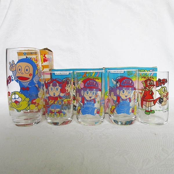 未使用!5個セット!□三ツ矢サイダー グラス 忍者ハットリくん 未使用!5個セット!□三ツ矢サイダー グラス 忍者ハットリくん