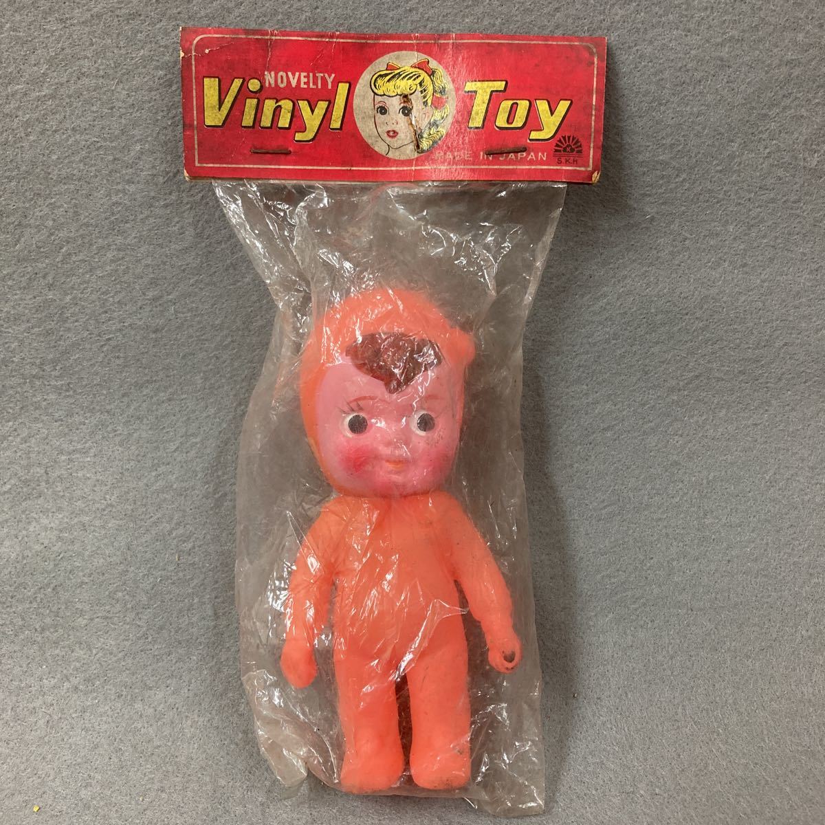 昭和レトロ チャーミーちゃん 初期 ソフビ 1960年代 オレンジ 当時物