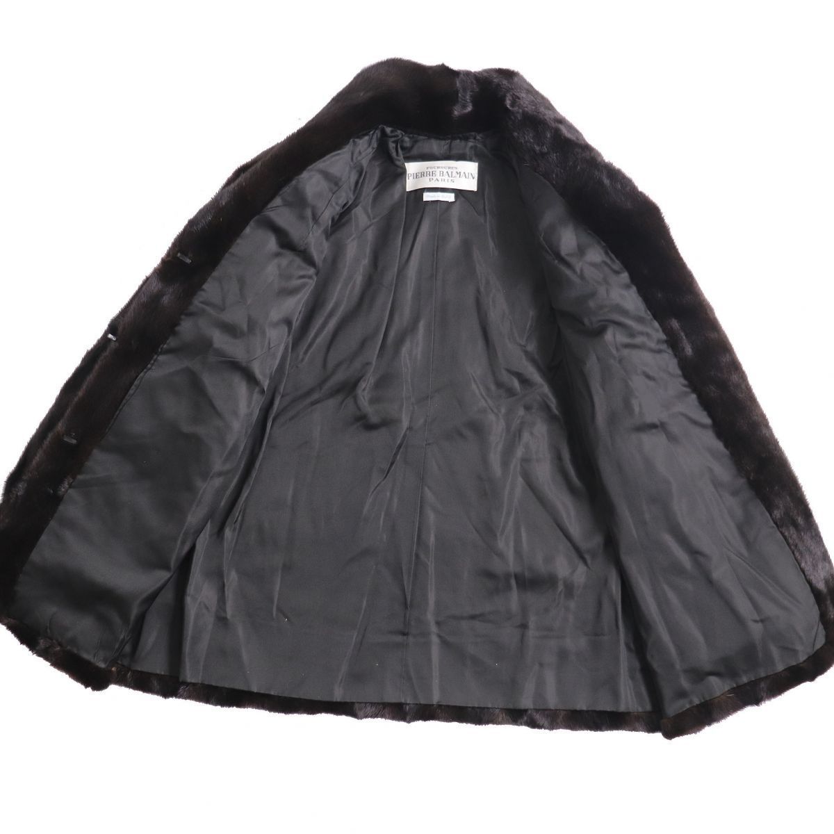 極美品☆PIERRE BALMAIN MINK ピエールバルマン ミンク 本毛皮コート 