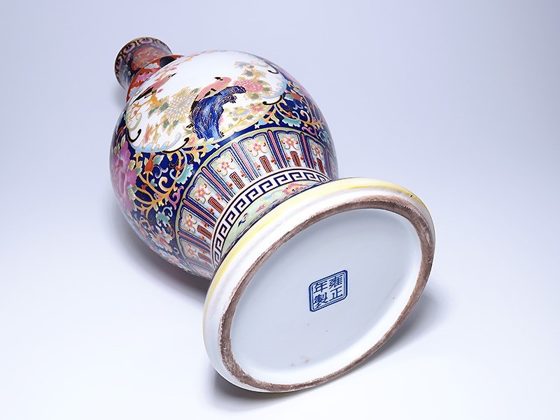 中国美術 粉彩大壺 在銘 送料込み 798）中国美術 粉彩 人物