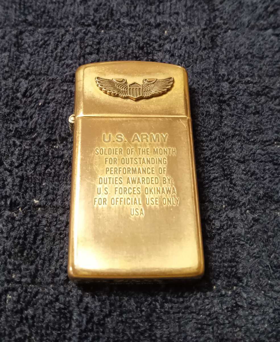 Zippo/ジッポー U.S. ARMY スリム Slim アメリカ軍 紋章 メタル 1988年 