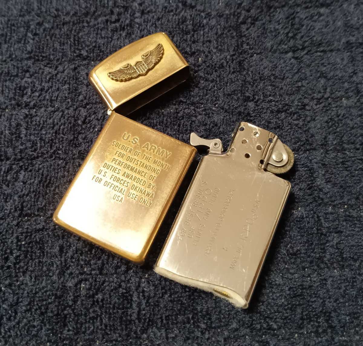 Zippo/ジッポー U.S. ARMY スリム Slim アメリカ軍 紋章 メタル 1988年 