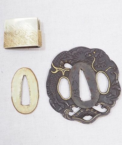 月山貞一 慶應二年 金無垢目貫 洛西壽治 若芝鍔