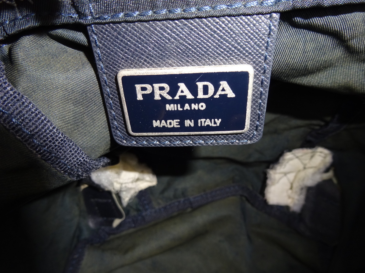 プラダ PRADA ミニ ナイロン リュック バックパック ブルー ネイビー