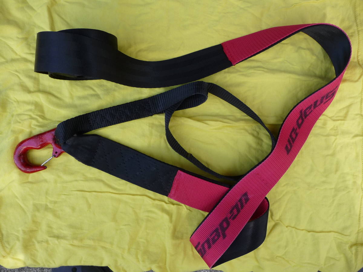 タイト マックス ジャパン ハンドジャッキー ウインチベルト マルチ ストラップ スナップオン ロゴ 赤ベルト・小型ヘットフック カスタム品