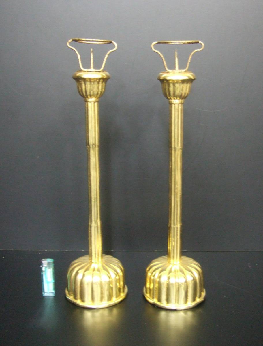 超激得，最新作 寺院仏具 仏教美術 木製金箔 菊型燭台 火立て ろうそく立て １対(仏具一般)｜売買されたオークション情報、yahooの商品情報をアーカイブ公開 - オークファン 仏具一般